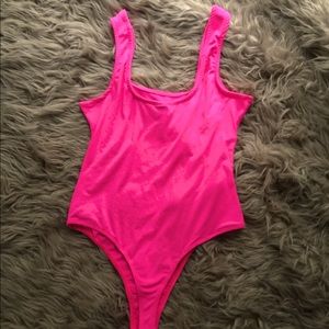 Beautiful bold solid pink bodysuit